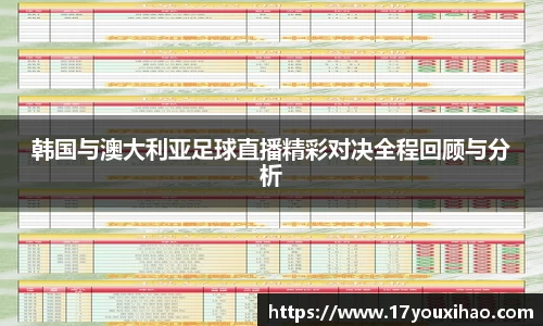 韩国与澳大利亚足球直播精彩对决全程回顾与分析